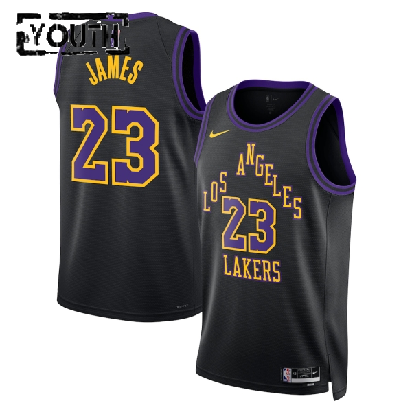 Los Angeles Lakers Trikot Lebron James Nike 2025-26 City Edition Schwarz Swingman - Kinder Los Angeles Lakers Trikot Lebron James Nike 2025-26 City Edition Schwarz Swingman - Kinder